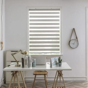 Customized Blackout Electric Double-Layer Zebra Blinds Waterproof Polyester Fabric Free Dimming Roller Blinds