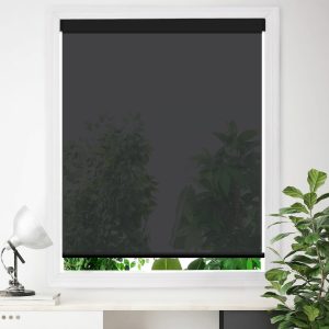 Cordless black 5% openess sunscreen roller shades