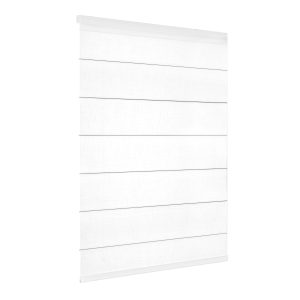 Light filtering white roman blinds with chain