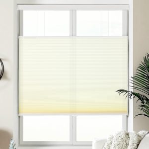 Cordless light filtering up and down honeycomb blinds