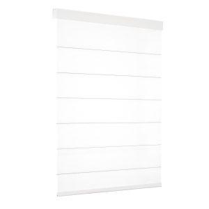 Light filtering white roman blinds with square cassettes