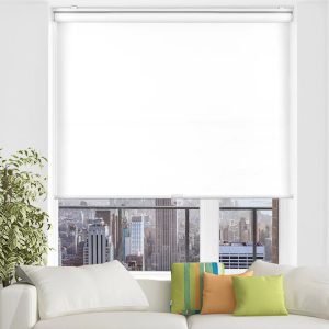 Cordless 100% blackout white roller shades