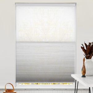 Cordless grey color semi blackout day and neight honeycomb blinds