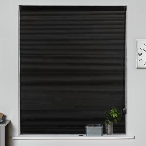 Black 100% blackout honeycomb blinds with chain