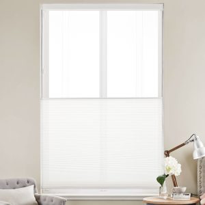 Motorized white light filtering up and down honeycomb blinds