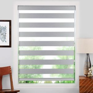 Cordless blackout grey color zebra blinds for room darkening