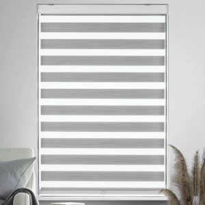 Cordless light filtering grey color zebra blinds for window covering